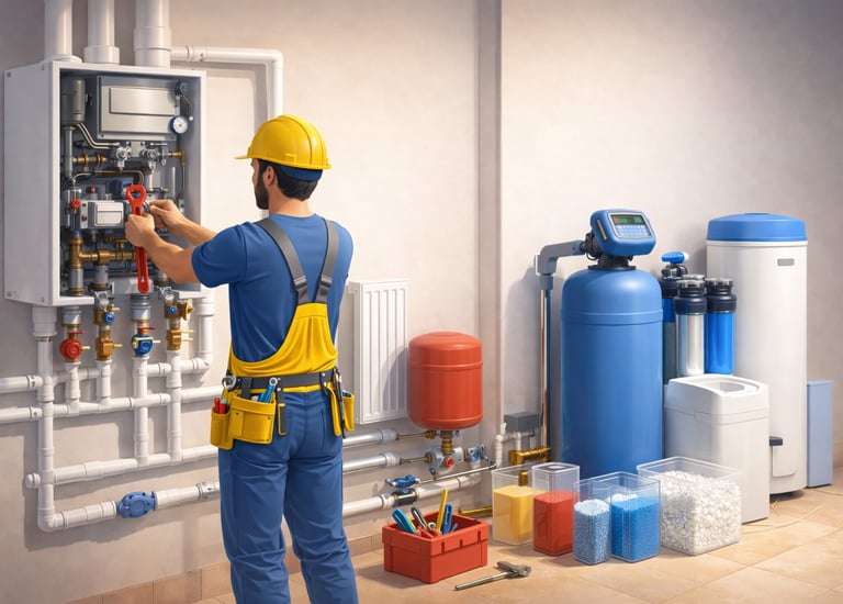 Installation et maintenance de chauffage sanitaire avec solutions de traitement de l’eau pour habita