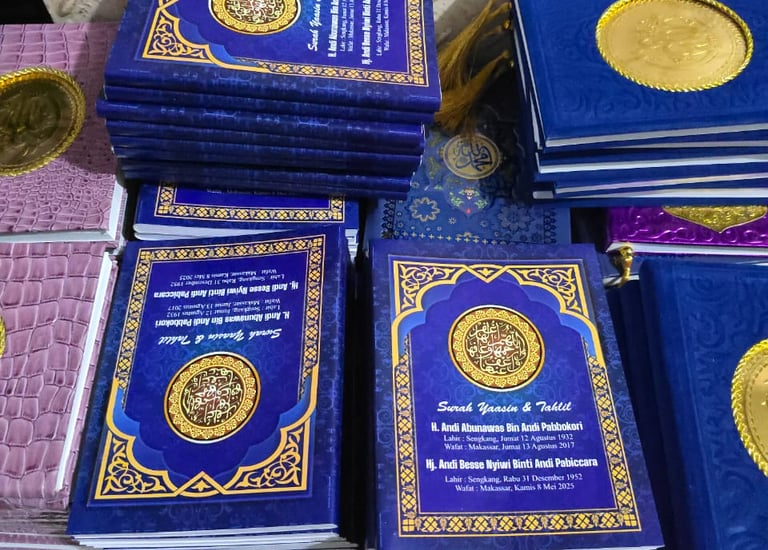 Cetak buku Yasin Dundung Print Makassar