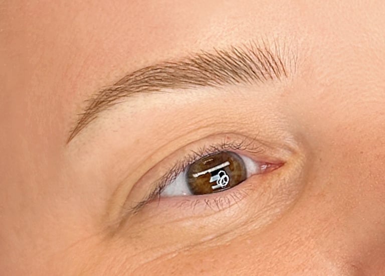 Sample image of a microbladed brow with hairstrokes.
