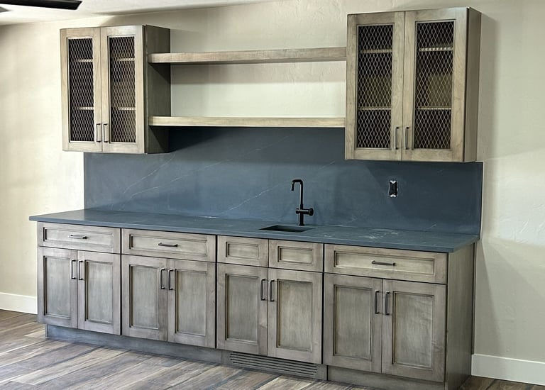 Wet Bar with floating shelves