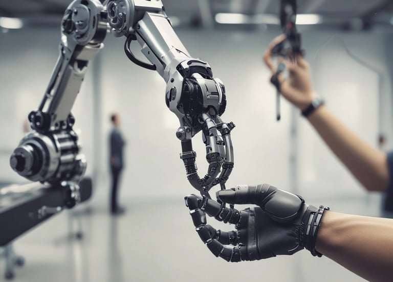 Close-up of a robot using computer vision to monitor patient vitals.