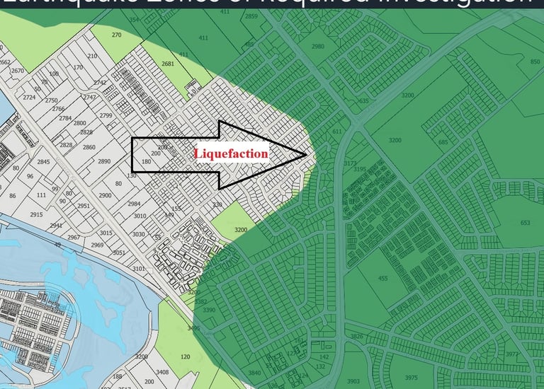 Site evaluation work for a liquefaction study in a seismic zone