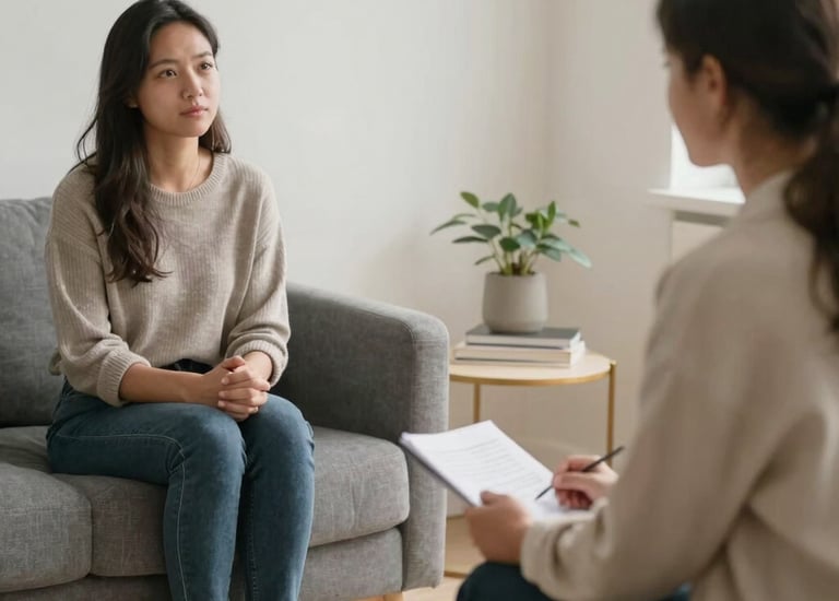 A calm workspace with sensory-friendly tools and soft lighting.