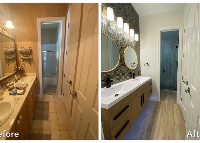 before and after bathroom remodel