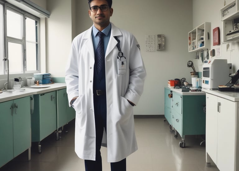 A healthcare clinic video shoot showing a doctor interacting warmly with patients.