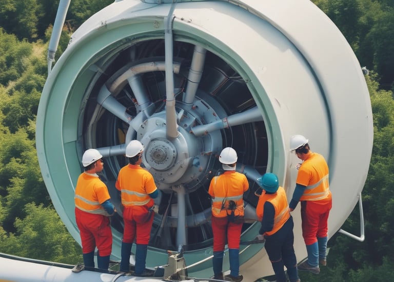 Engineers inspecting industrial equipment on site.