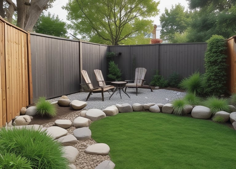 Freshly paved concrete driveway bordered by vibrant landscaping.