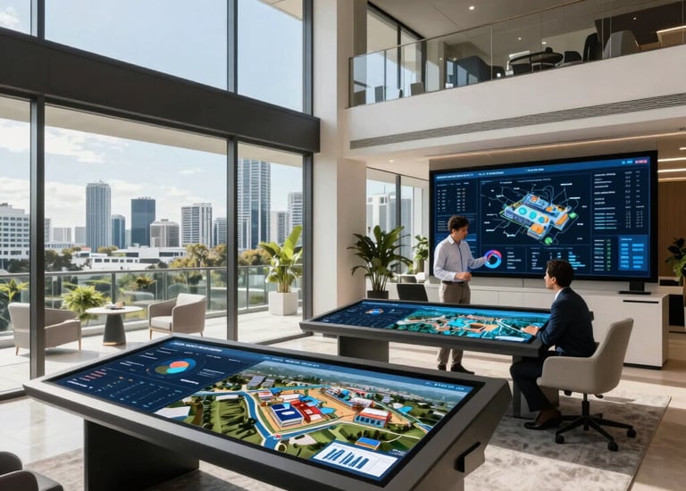 Close-up of hands reviewing detailed feasibility study documents.