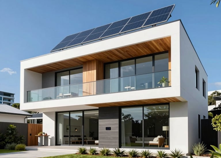 A spacious house and land package with a modern design and landscaped garden.