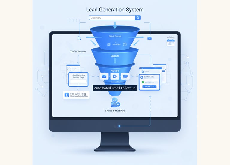 Lead genneration system on a desktop screen