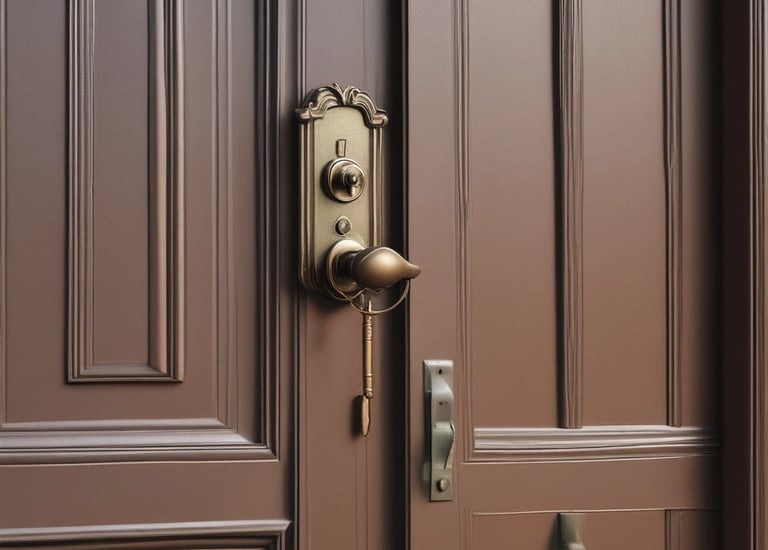 Technician installing a smart lock on a residential front door in Oakville.