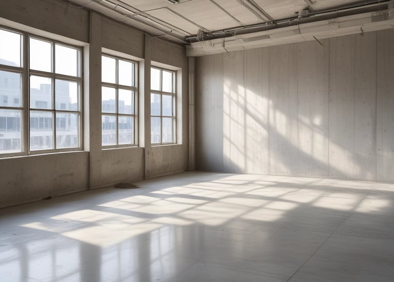 SCP 578 applied to an existing slab to reduce moisture and dust before vinyl flooring was applied