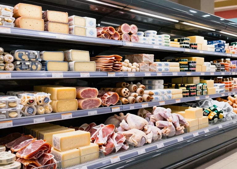 Happy customers shopping in the vibrant produce section.
