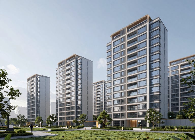 Construction site with workers and machinery in action.