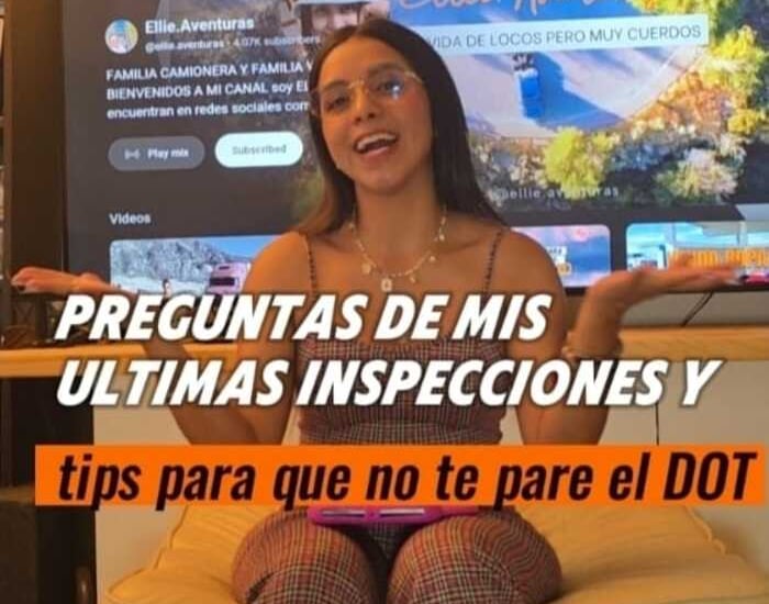 una imagen de una camionera con un texto diciendo tips para que no te pare el dot