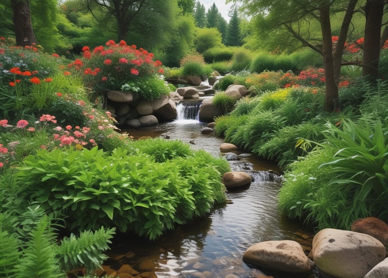 A construction site with environmental protection measures in place.