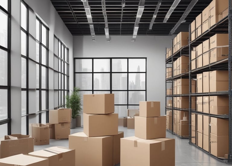 Professional movers dismantling office desks for relocation in Abu Dhabi.