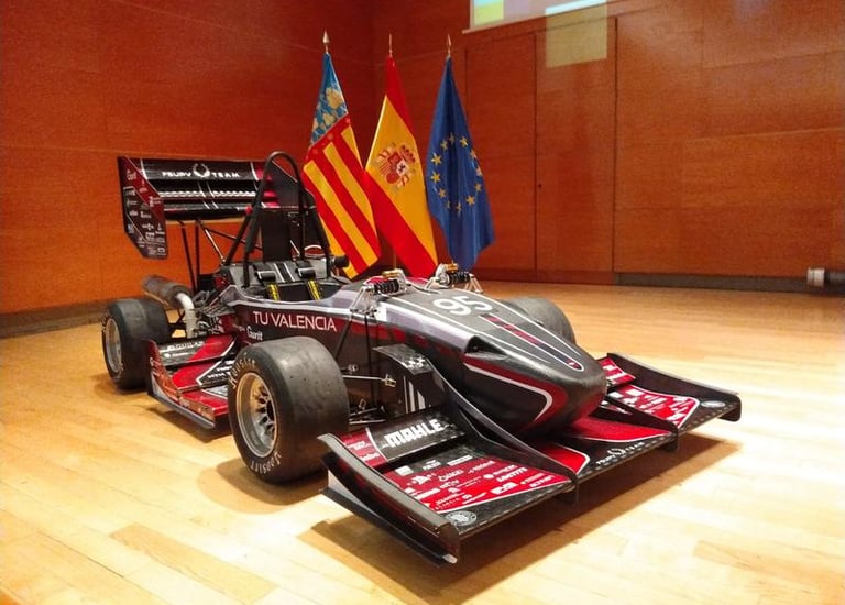FSUPV formula student car in 2019 in which Luis Valdes participated at development and manufacturing