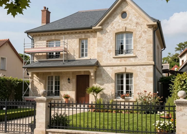 ravalement de façades d'une maison de charme
