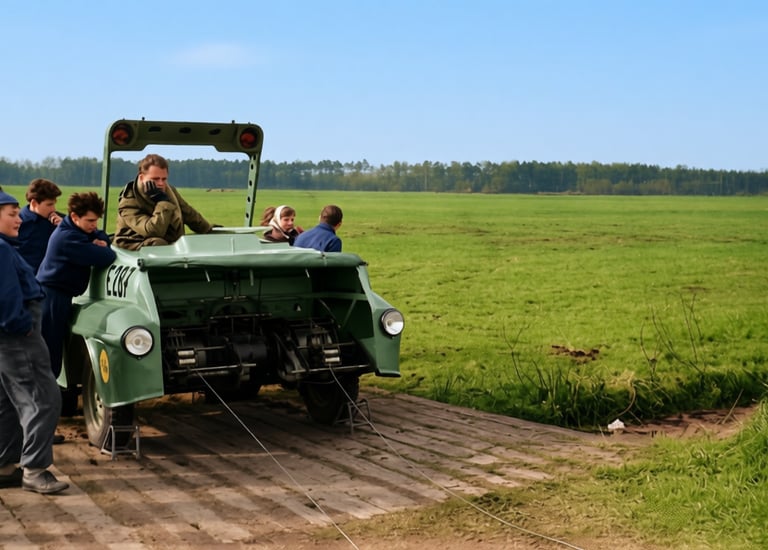 Segelfliegen "Die neue Seilwinde" um 1960, fertige Restaurierung