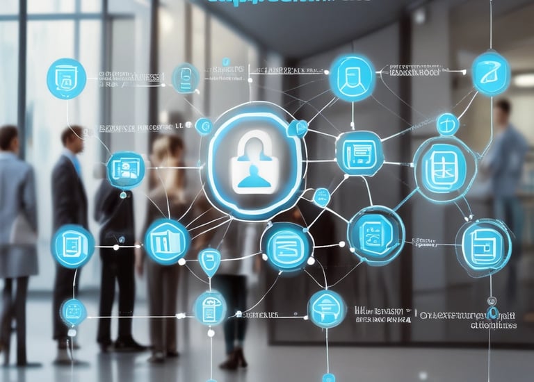 Engineers installing cybersecurity hardware in a secure data center.