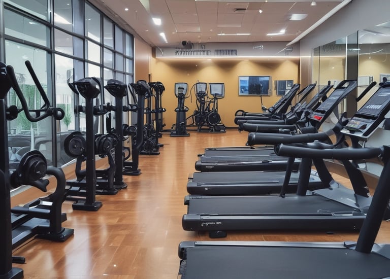 Close-up of a high-quality stationary bike with digital display.