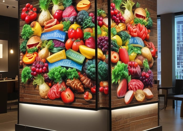 Close-up of a bright LED screen showing dynamic graphics for a concert.