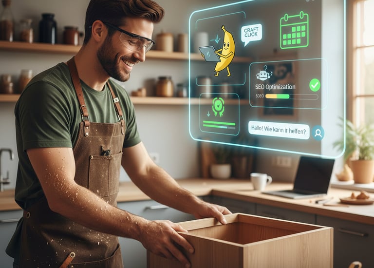 Handyman working while saving time through automated office tasks