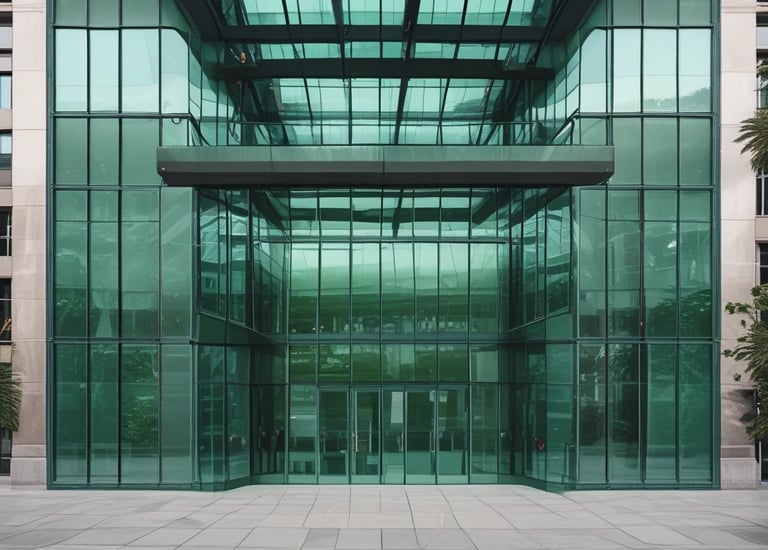 Commercial center with HVAC systems being installed and monitored.