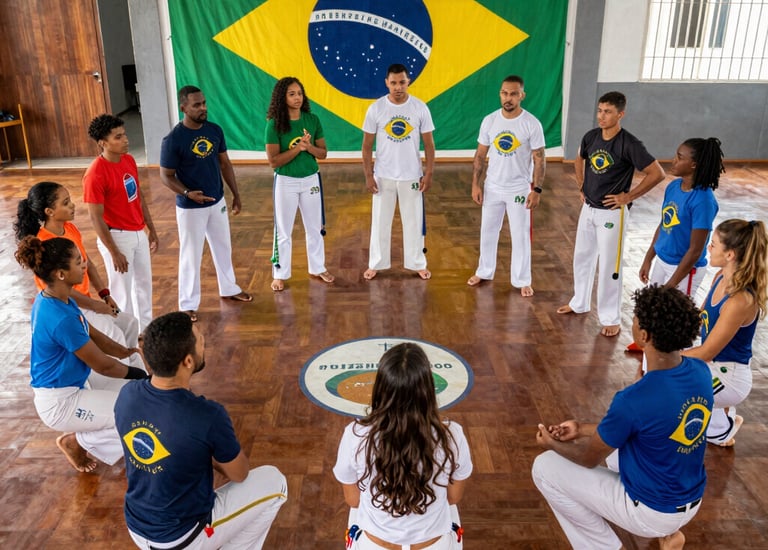 A colorful dance troupe performing traditional Latin dances in vibrant costumes.