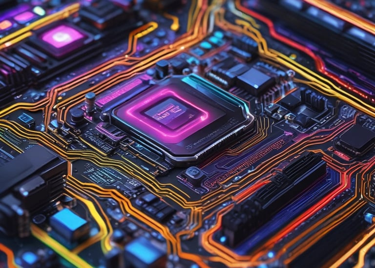 A vibrant website design displayed on a laptop screen, showcasing clean, modern layout.