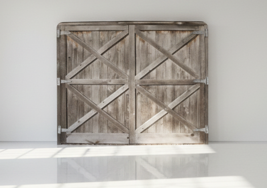 Hintergrundsystem 8ft x 7,5ft  -  graues Scheunentor