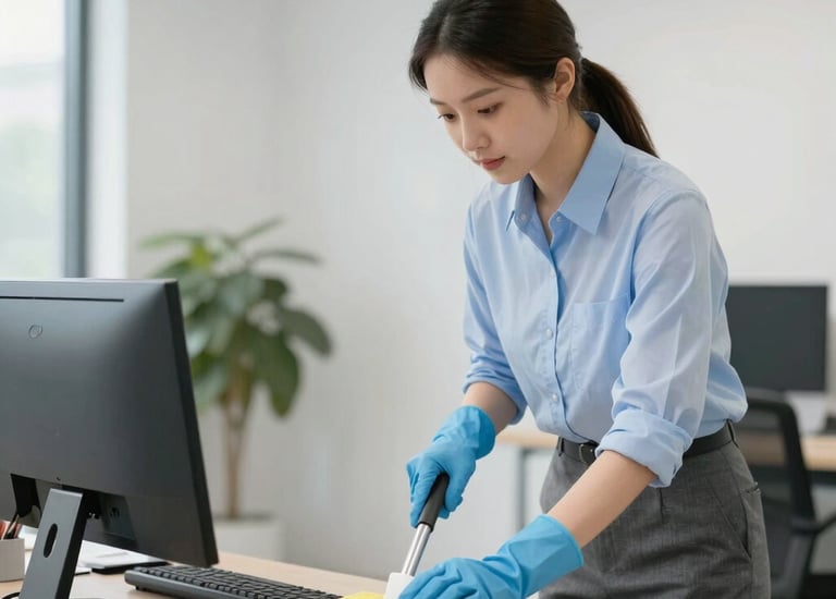 Bright and spotless residential living room after deep cleaning.