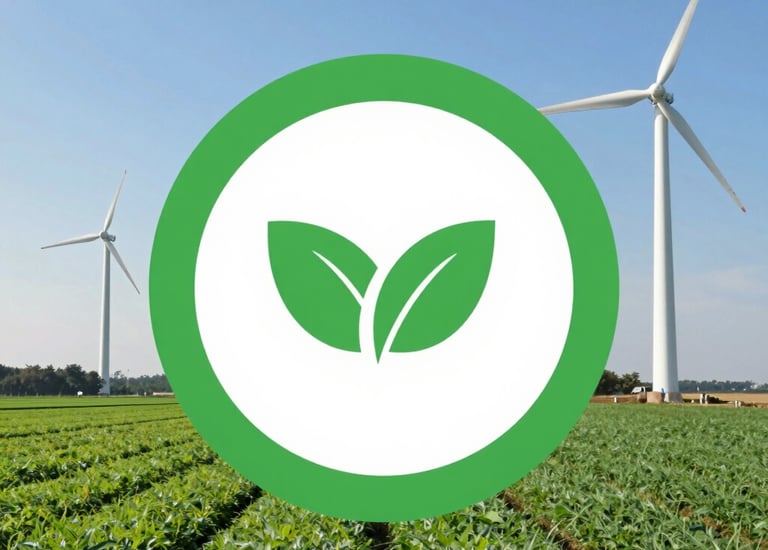 A card with orange border on hover showing ESG compliance icons