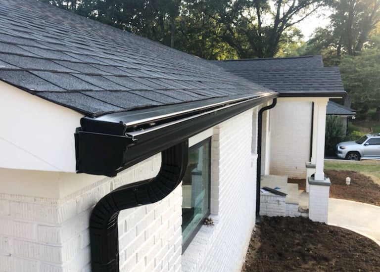 Seamless gutter installation on a home in Durham NC