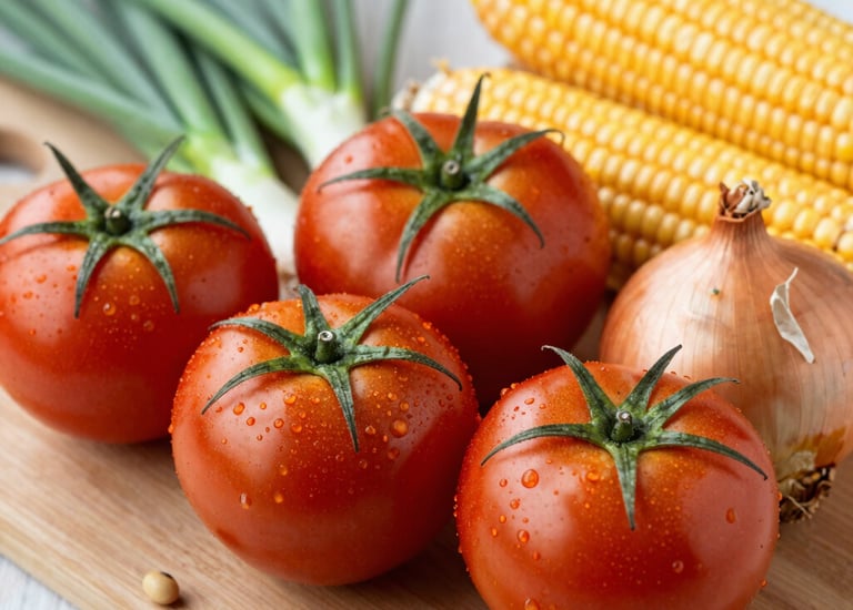 Aerial view of a sprawling agro-industrial park with greenhouses and crop fields.