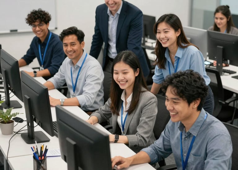 Team collaborating over SAP migration plans in a modern office.