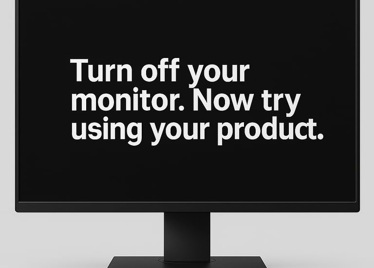 a computer monitor screen displaying a message
