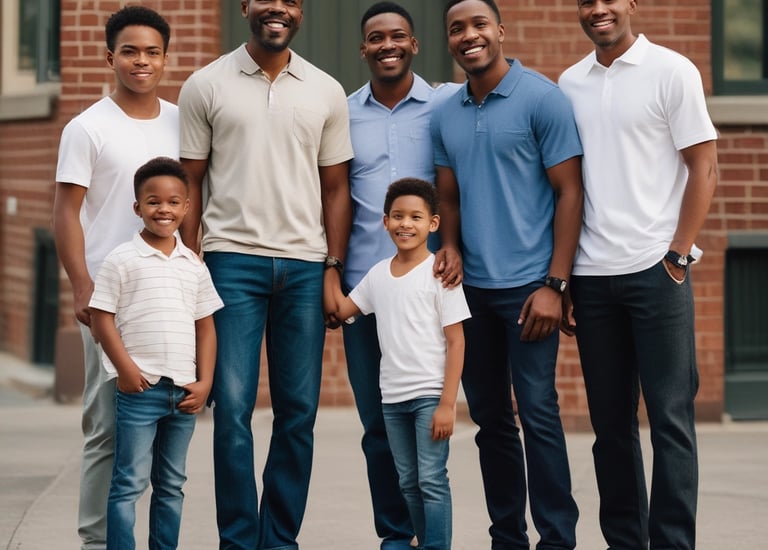 Men gathered around a table planning community outreach.