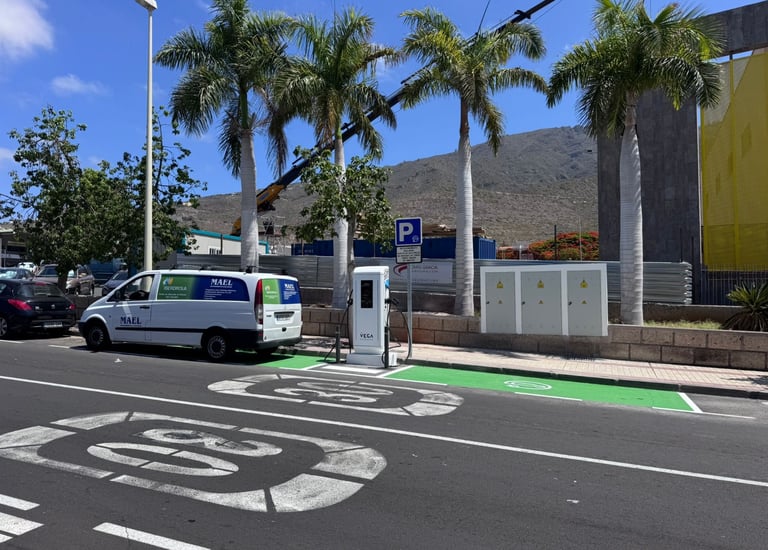 a van parked on the side of a street