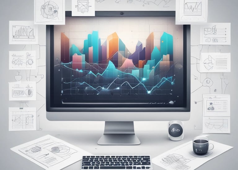 Close-up of hands typing on a keyboard with AI-generated text on the screen.