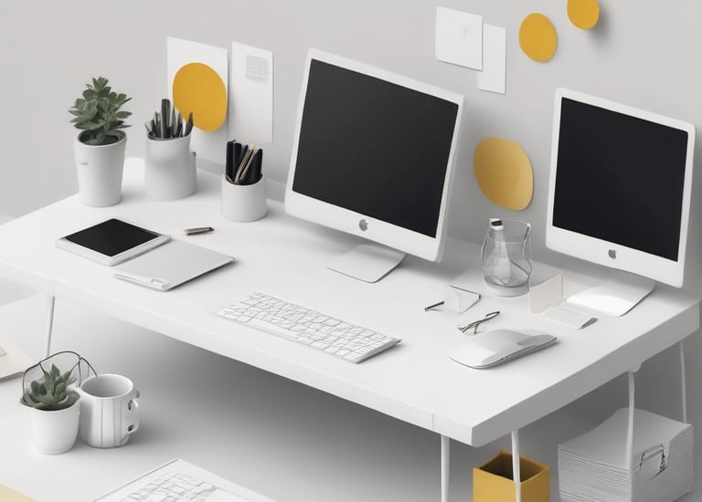 A sleek laptop screen displaying a dashboard of AI-generated content and analytics.