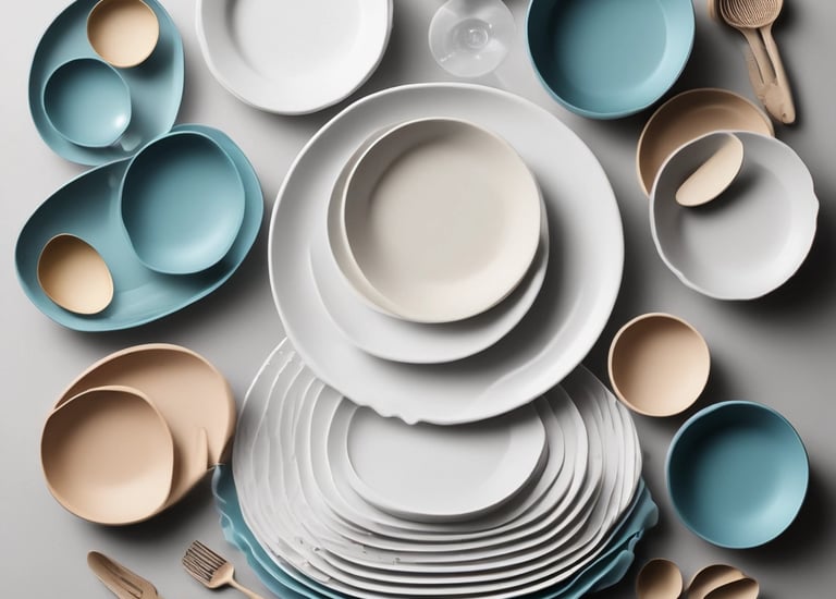 A wide shot of electronics products including headphones and small gadgets in the warehouse.