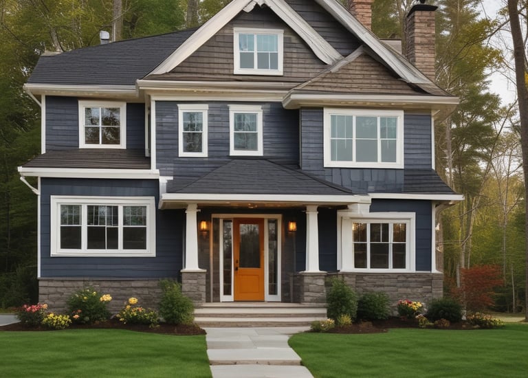 Modern home exterior showcasing sleek siding installation in black and white tones.