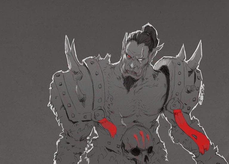 World of warcraft fantasy orc character commission