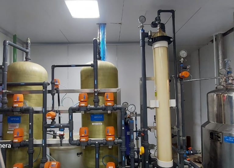 Large pumps connections setup for industrial plants