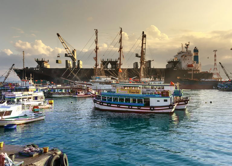 Shipping industry logistics, fleet management, and supply chain optimization,