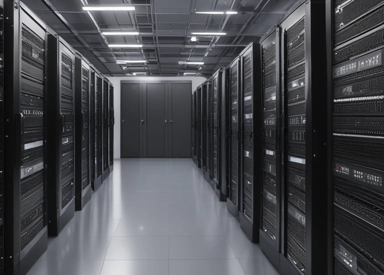 A hand is holding a smartphone displaying a website with the header 'LE SOLUZIONI'. The smartphone screen shows a section with an image of a person and text underneath. The background is a wooden table surface.