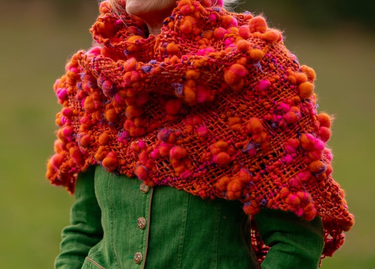 Artyarn- Schal in pink und orange, triloom