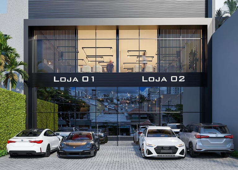 a group of cars parked in front of a building
